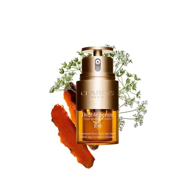 Double Serum Eye packshot with ingredients