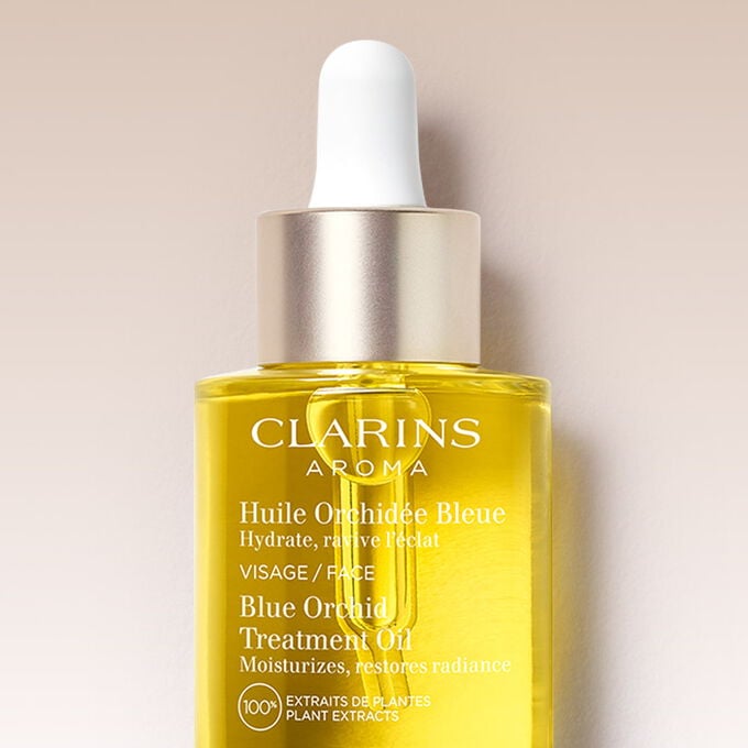 Blue Orchid Treatment Oil skin pampering routine with Tonic Body Oil and Plant Gold