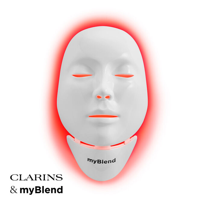 Packshot of myLEDmask2 for face and neck, by myBlend, in collaboration with Clarins distribution