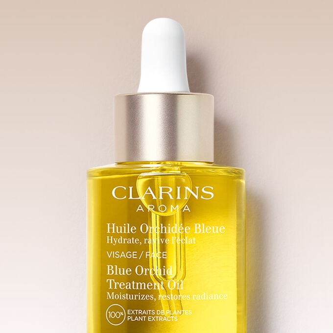 Blue Orchid Treatment Oil skin pampering routine with Tonic Body Oil and Plant Gold