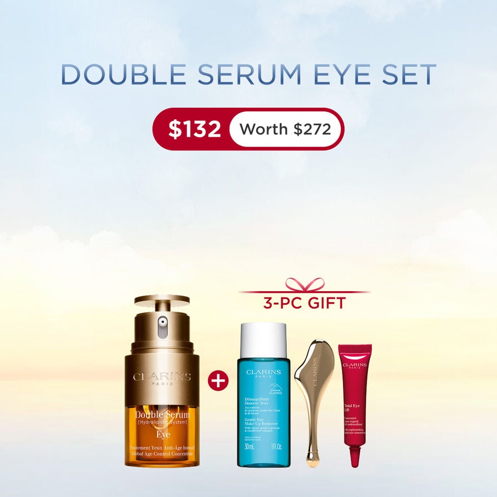 Double Serum Eye packshot with ingredients