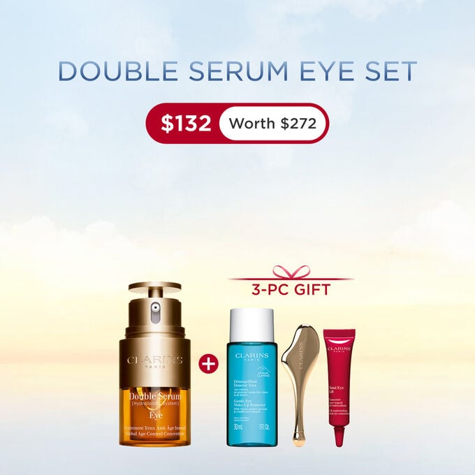 Double Serum Eye packshot with ingredients