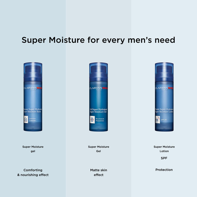 Clarins Men skincare face treatment range, designed to meet all men needs, from hydrating or protecting the skin.