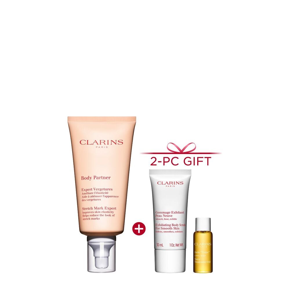 Body Partner Stretch Mark Expert packshot with ingredient