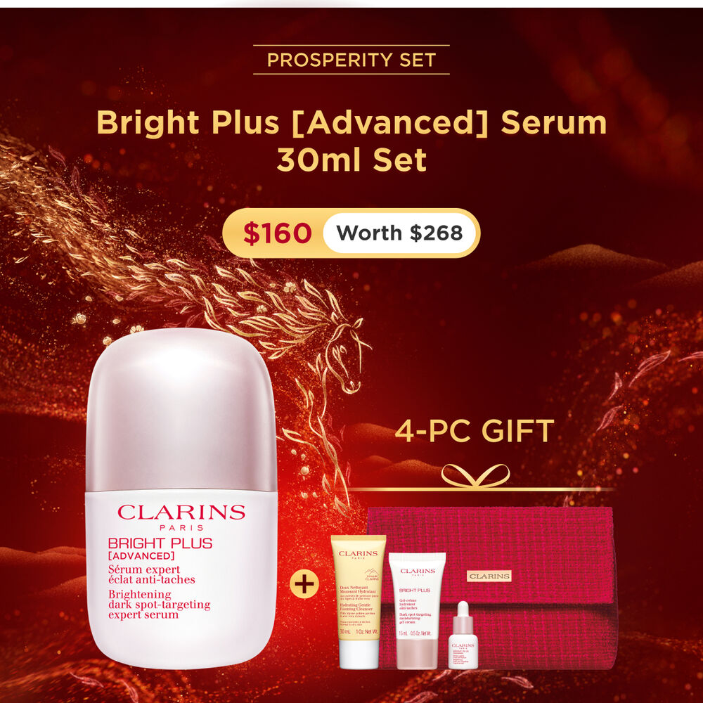 Packshot of Clarinsn anti-blemish niacinamide serum placed next to acerola fruits and a niacinamide molecule