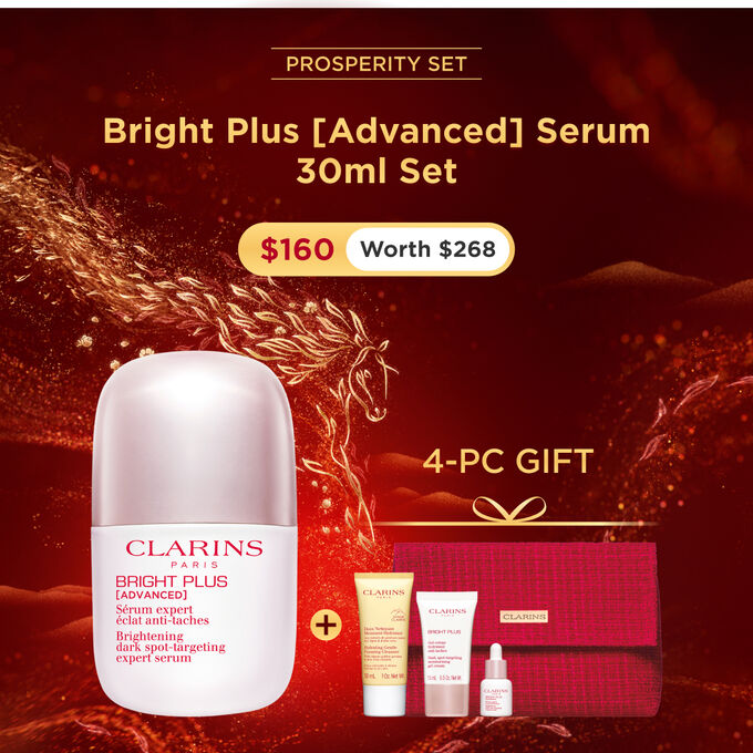Packshot of Clarinsn anti-blemish niacinamide serum placed next to acerola fruits and a niacinamide molecule