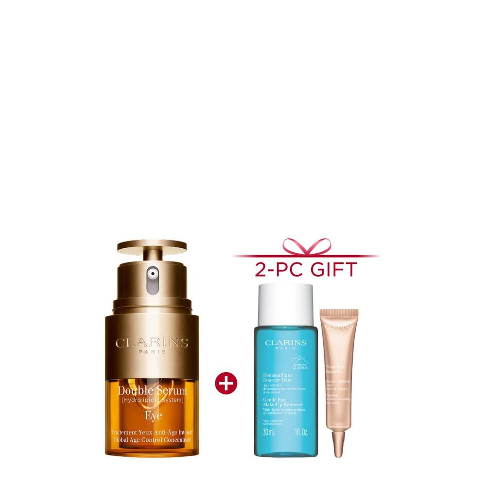 Double Serum Eye packshot with ingredients