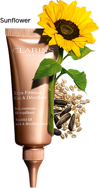 Extra-Firming Neck and Décolleté product with sunflower ingredient
