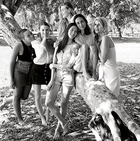 A group of young women laughing