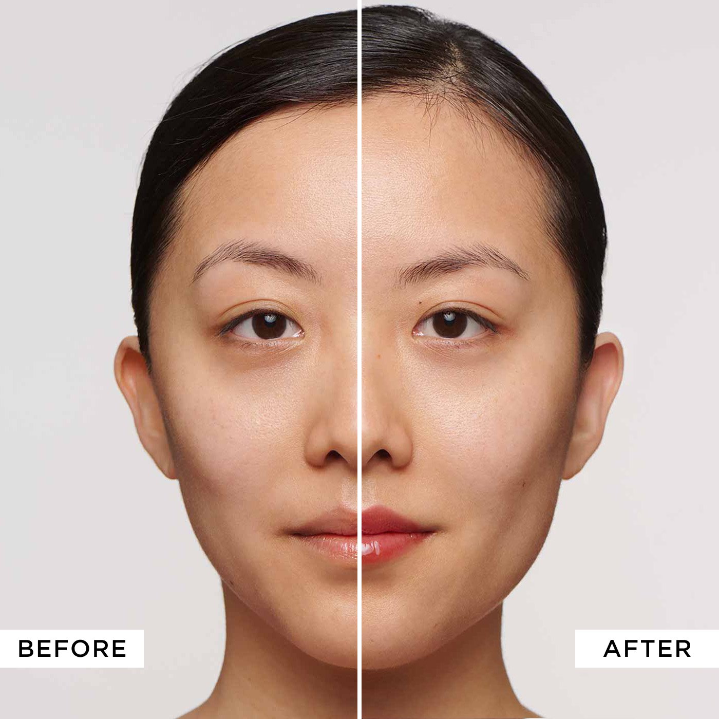 Before and after picture of using the product