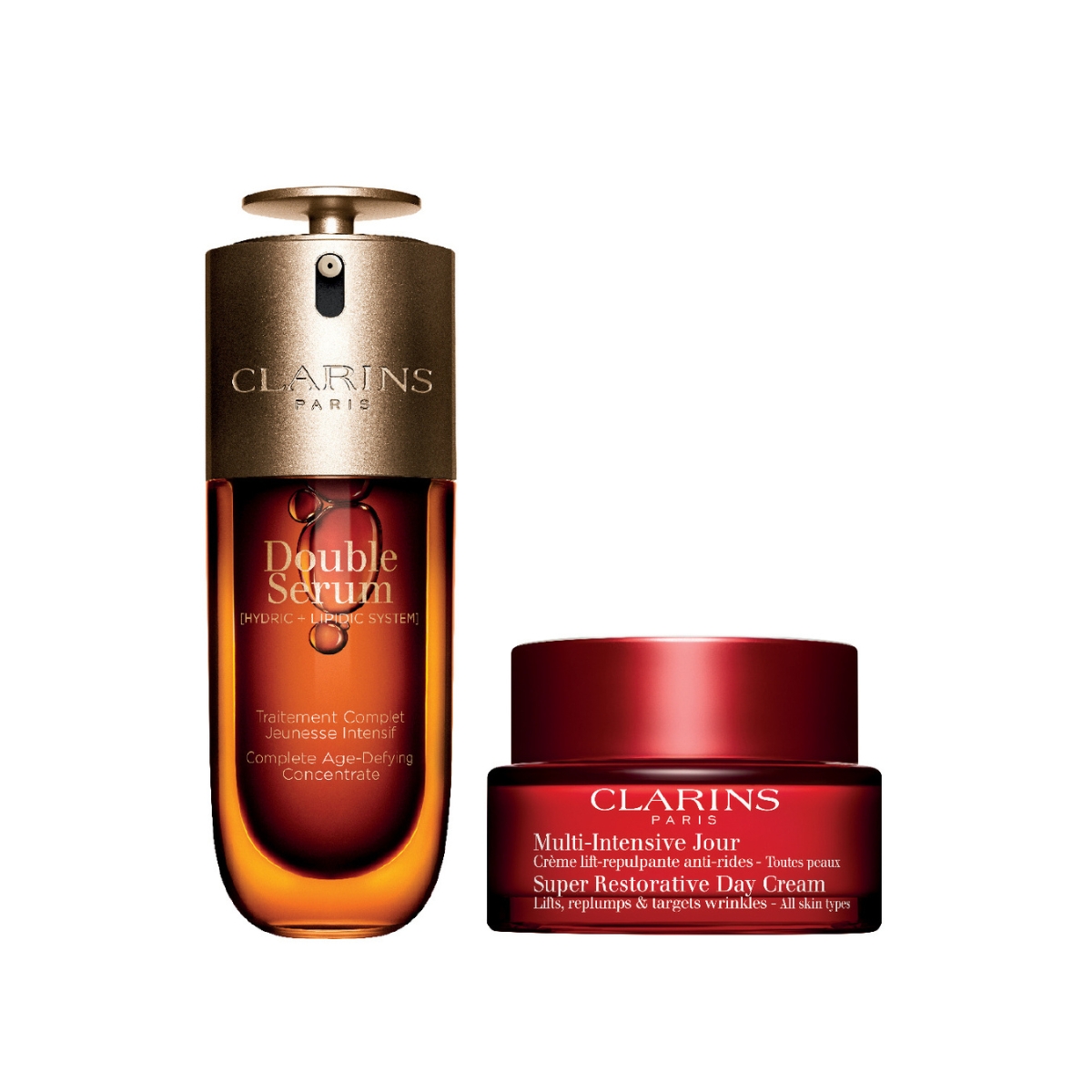 Double Serum and Super Restorative Day Cream Set | CLARINS®